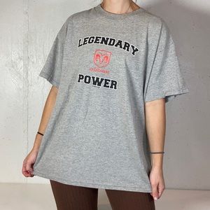 Dodge Ram Legendary Power Gray Short Sleeve Graphic Tee Shirt